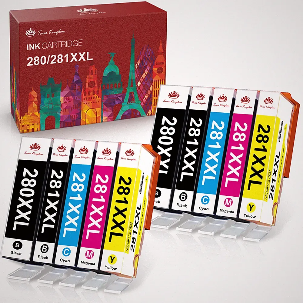 10x PGI-280XXL CLI-281XXL Printer Ink for Canon Pixma TR8520 TS9520 TS9521C