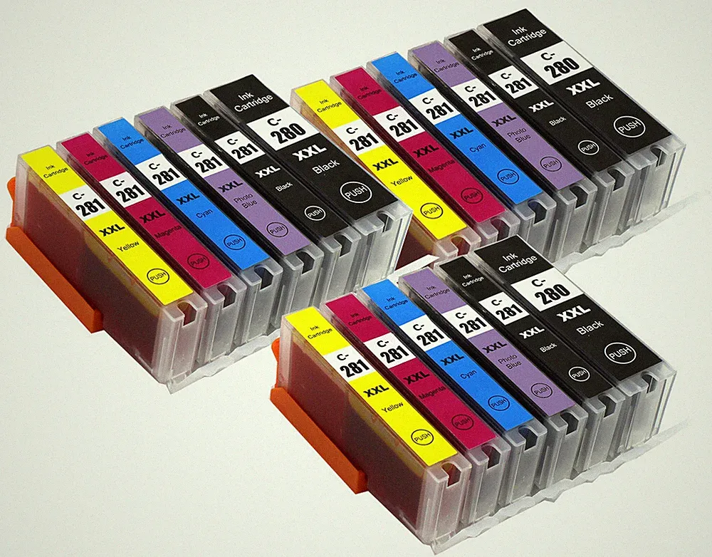 18P XXL Printer Ink for PGI-280 CLI-281 Canon TS8120 TS9120 TS8220 TS8320 w/ PB