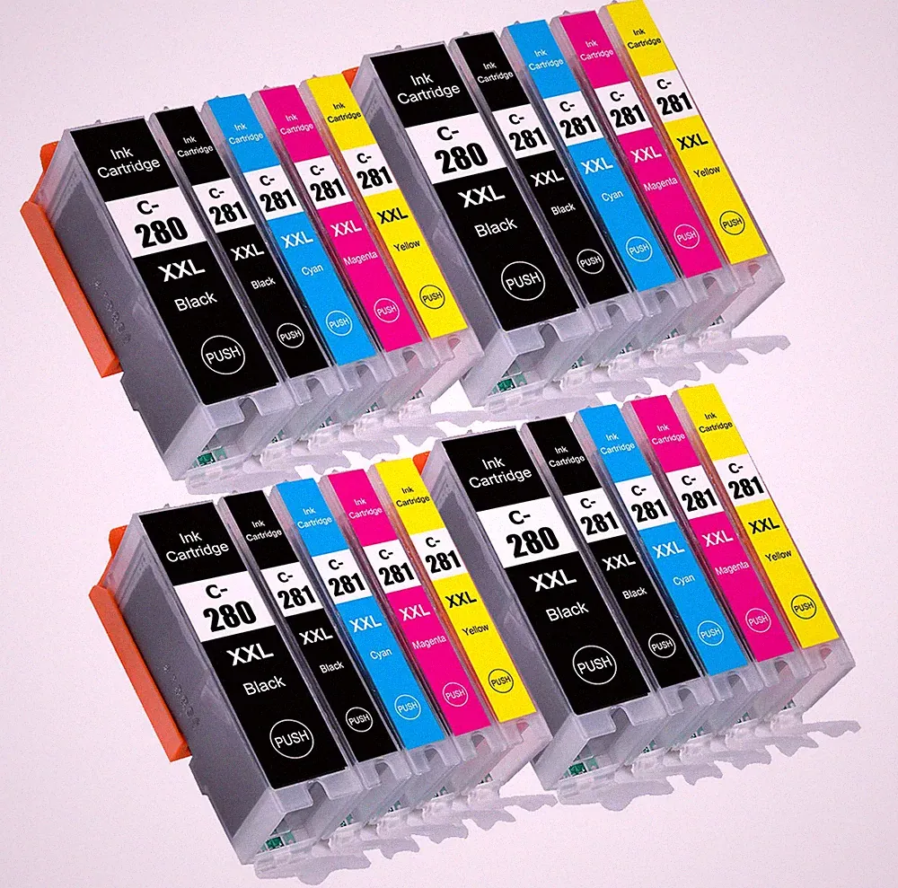 20PK Printer XXL Ink Combo for PGI-280 CLI-281 Canon TS6120 TS6120 TS6320 TR8520