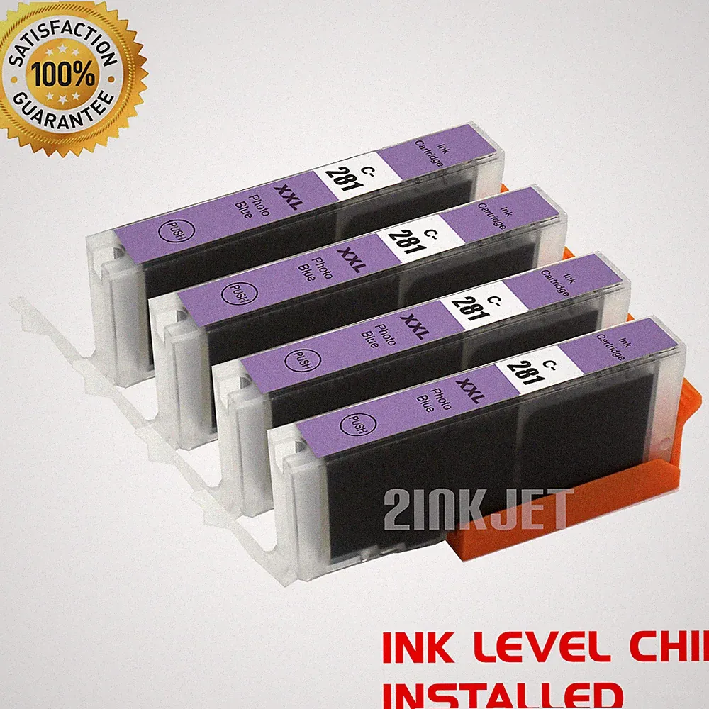 4pk CLI-281XXL Photo Blue Ink Cartridges for Canon Pixma TS8120 TS9120 TS8220