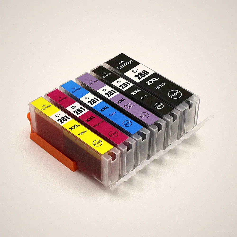 6 PK Printer Ink Combo fits PGI-280 XXL CLI-281 XXL Pixma TS8100 TS9120 TS9100