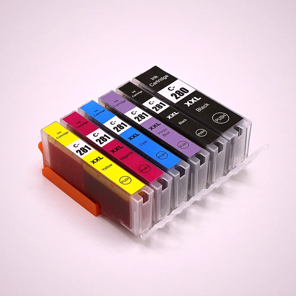 6 PK Printer Ink Combo fits PGI-280 XXL CLI-281 XXL Pixma TS8120 TS8220 TS8100