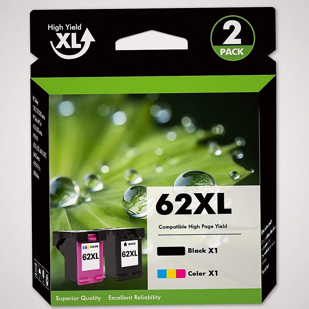 62 XL XXL Ink Cartridges for HP 62XL Envy 7640 7645 5540 5665 5660 5642 Printer