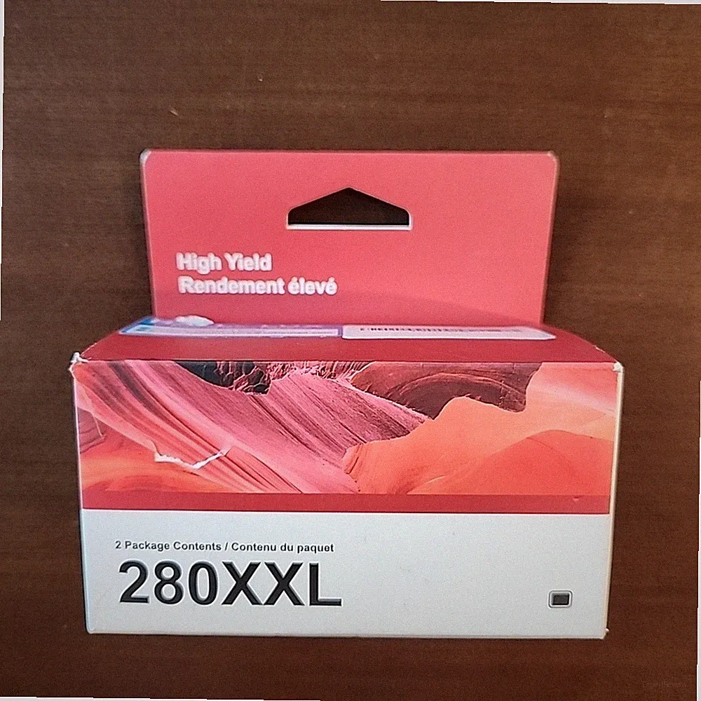 Box Of 2 Black Ink 280 XXL PGBK NEW SEALED Printer Ink Office School