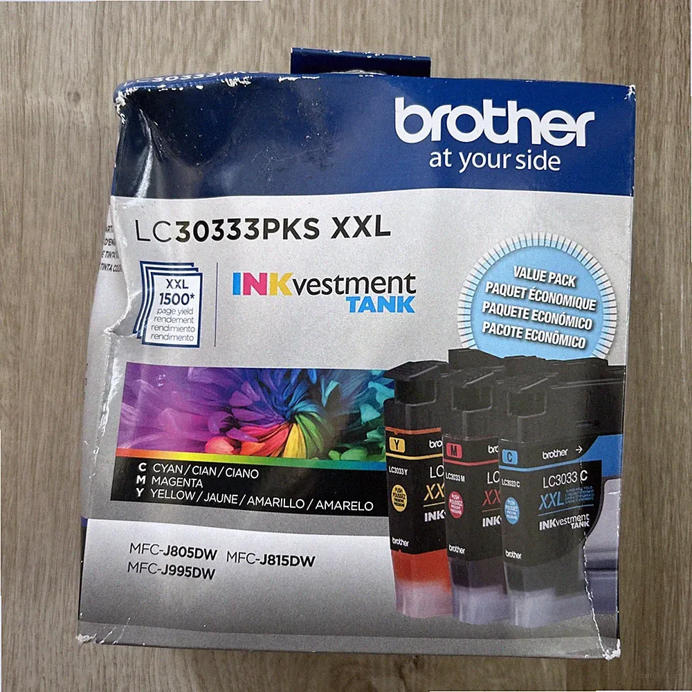 Brother LC30333PKS XXL Super High Yield Ink Cartridges C/M/Y 3 Pack EXP 08/25