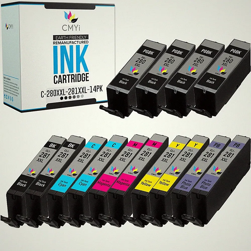 CMYi PGI-280 XXL CLI-281 XXL Black Color Ink Cartridges Lot for Canon PIXMA