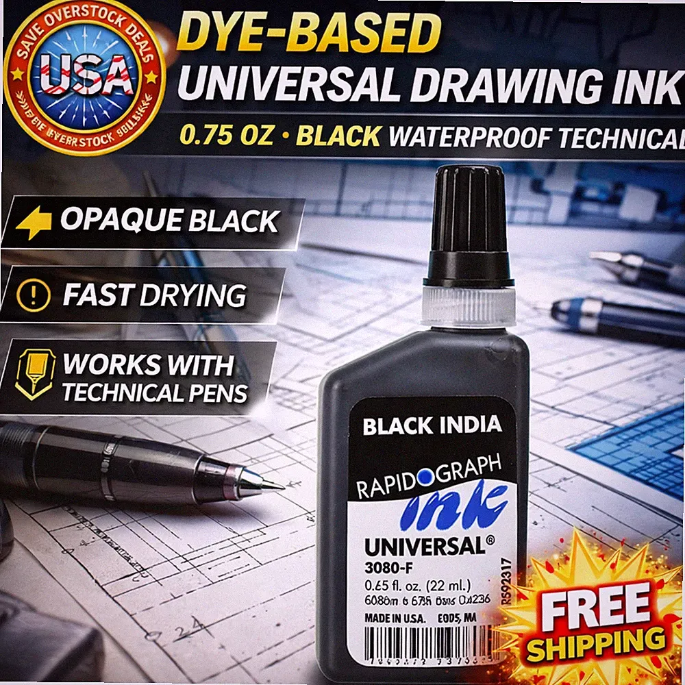 Dye-Based Universal Drawing Ink 0.75 oz Black Waterproof Technical