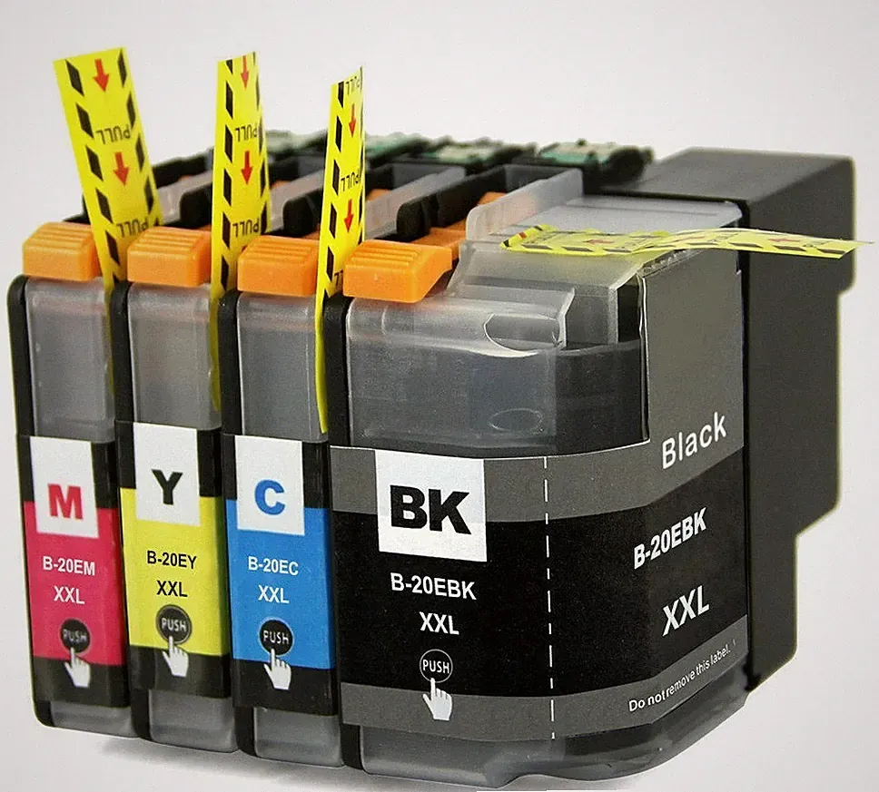Full set 4 Pack Printer Black Color Combo Ink Cartridge for Brother LC20E XXL