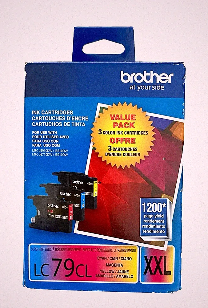 Genuine Brother LC79CL XXL 3-Pack Color Ink Cartridges EXPIRED NOS SEALED