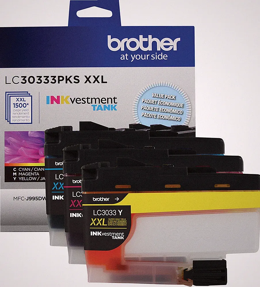 New Genuine Brother LC3033XXL Cyan Magenta Yellow Ink Cartridge Bag Exp. 2026