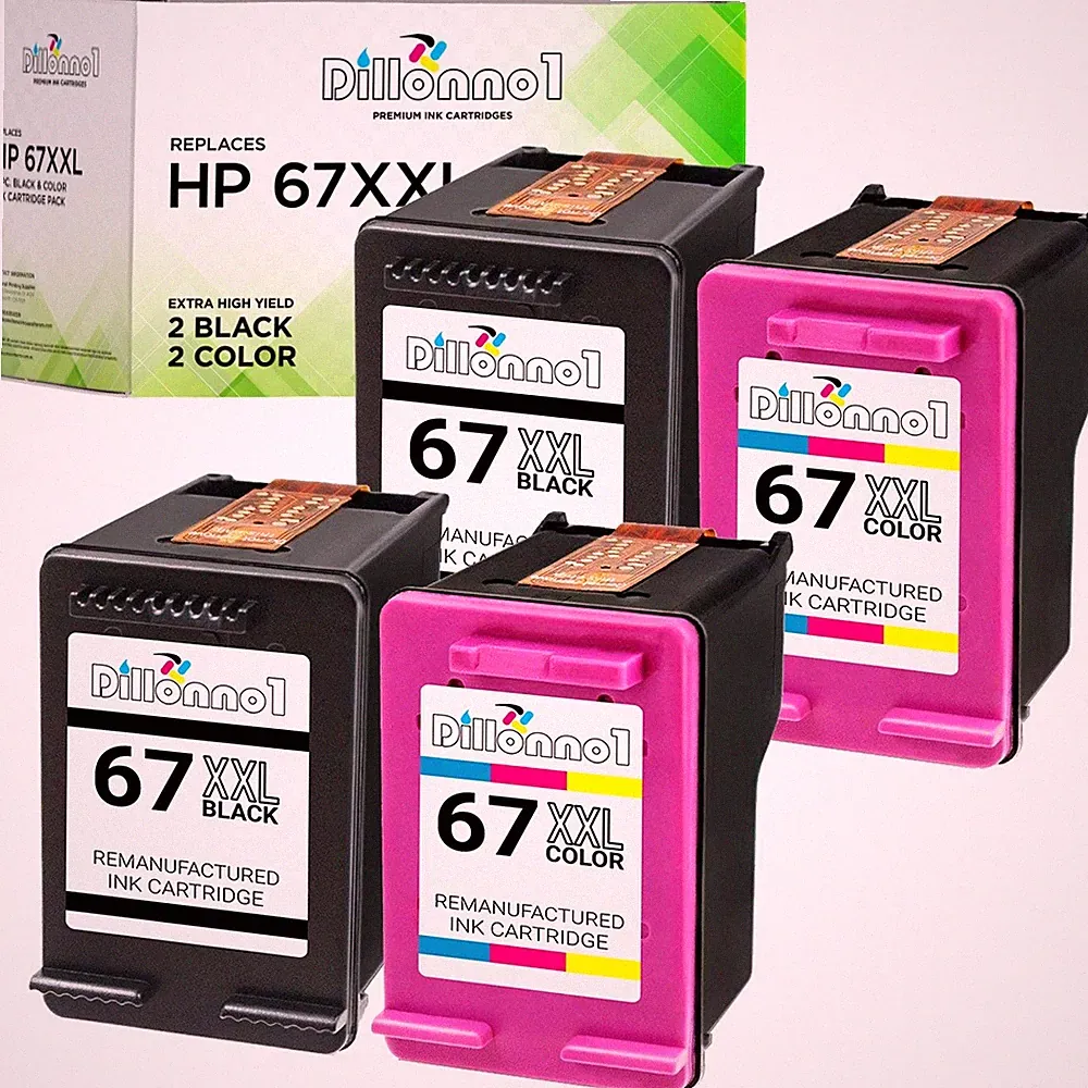 Printer Ink Cartridge Fits HP 67XXL fits ENVY 6055 6455 6058 6075 6452 6458 Lot