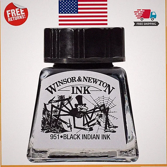 Versatile 14ml Specialty Drawing Ink - Deep Black Color for Artistic Creativity